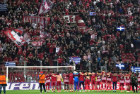 Olympiakos taraftarından İsrail için men çağrısı: Katliam temsilcileri hoş karşılanmaz!