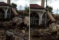 Ankara'da rüzgarlı akşam: Minare yıkıldı