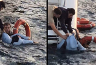 Boğaz'a düşen kadına hayat eli