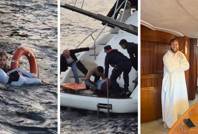 İstanbul Boğazı'nda denize düşen kadını turist kurtardı