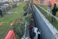 Dokuz araca çarptı, beş metreden uçtu