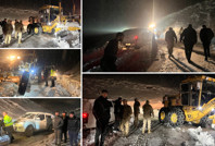 Kar ve tipi nedeniyle mahsur kalan 30 kişi kurtarıldı