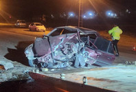 Feci kazada araçtan sağ çıkamadı