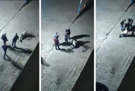 Tekerlekli sandalyedeki adamı yere düşürüp dövdüler