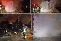 Beyaz eşya yüklü TIR alev alev yandı