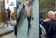 Çırılçıplak dolaşıyordu, gözaltına alındı