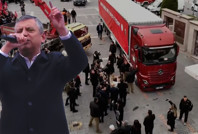 Özgür Özel meydana tırla geldi: Ey Erdoğan...