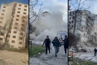 Yıkım kontrolden çıktı: Saniyelerle kurtuldular