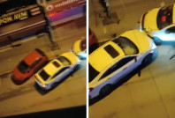 Park halindeki araçlara çarptı, yaya olarak kaçtı