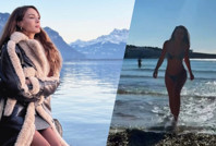 Ebru Şahin soğuğa meydan okudu! 8 derecede denize girdi