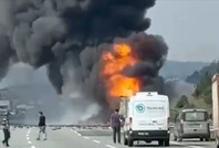 Kuzey Marmara'da TIR yangını: Edirne yönü trafiğe kapatıldı