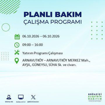 İstanbul'un bu ilçelerinde yaşayanlar dikkat! Elektrikler 8 saat boyunca olmayacak (4 Ekim 2026) - Resim: 1