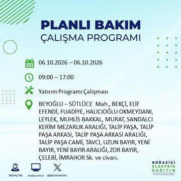 İstanbul'un bu ilçelerinde yaşayanlar dikkat! Elektrikler 8 saat boyunca olmayacak (4 Ekim 2026) - Resim: 18
