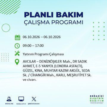 İstanbul'un bu ilçelerinde yaşayanlar dikkat! Elektrikler 8 saat boyunca olmayacak (4 Ekim 2026) - Resim: 4