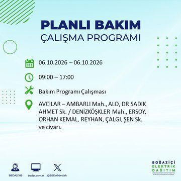 İstanbul'un bu ilçelerinde yaşayanlar dikkat! Elektrikler 8 saat boyunca olmayacak (4 Ekim 2026) - Resim: 3