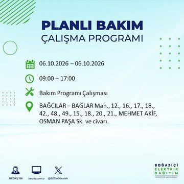 İstanbul'un bu ilçelerinde yaşayanlar dikkat! Elektrikler 8 saat boyunca olmayacak (4 Ekim 2026) - Resim: 5