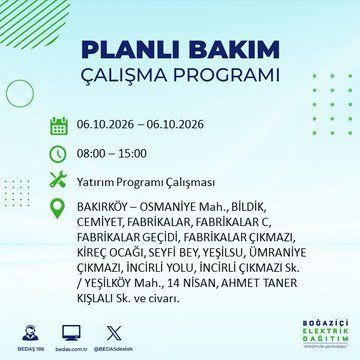 İstanbul'un bu ilçelerinde yaşayanlar dikkat! Elektrikler 8 saat boyunca olmayacak (4 Ekim 2026) - Resim: 10