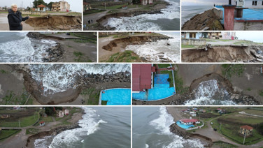 Korkutan manzara! Deniz 50 metre içeri girdi