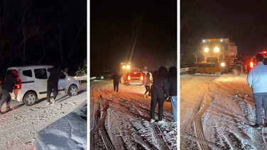 Oylat kaplıcaları yolu kar nedeniyle kapandı: 20 araç mahsur kaldı