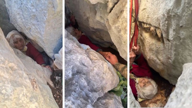 Bir gün sonra kayalıkların arasında bulundu