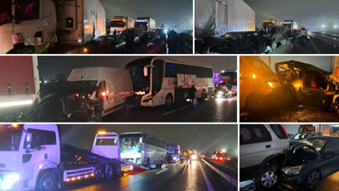 TEM'de zincirleme kaza! Ankara istikameti trafiğe kapandı