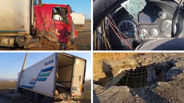 İsrail füzesinin isabet etmesi sonucu Hataylı şoförün öldüğü TIR'ın görüntüleri ortaya çıktı