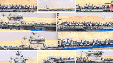 ABD uçak gemisi, Süveyş Kanalı'ndan geçerken görüntülendi