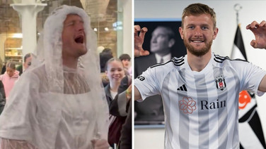 Beşiktaş'ın eski yıldızı Joe Worrall, gelinlik giyip şarkı söyledi