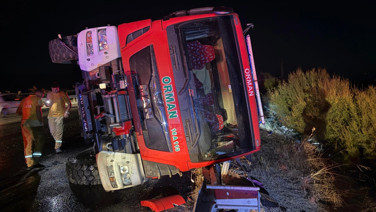 Yangından dönen arazöz devrildi, 5 orman işçisi yaralandı