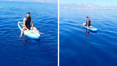 SUP ile sürüklendiler: Yunanistan'a gidecektik