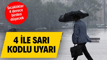 Meteoroloji'den 4 ile sarı kodlu uyarı