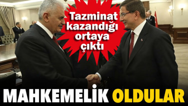 Ahmet Davutoğlu ile Binali Yıldırım mahkemelik oldu. Tazminat kazandığı ortaya çıktı