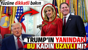 Trump'ın yanındaki bu kadın uzaylı mı? Yüzüne dikkatli bakın