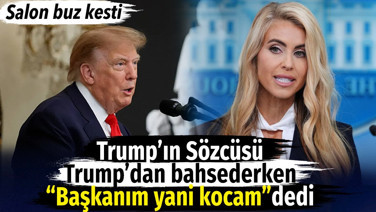 Trump’ın Sözcüsü Trump’dan bahsederken “Başkanım yani kocam” dedi. Salon buz kesti