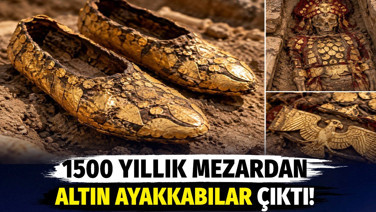 1500 yıllık mezardan altın ayakkabılar çıktı!