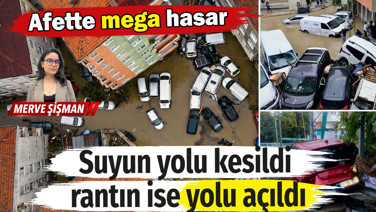 Afette mega hasar. Suyun yolu kesildi rantın ise yolu açıldı
