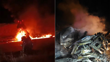 Şanlıurfa'da feci kaza. Alev alan tankerin şoförü yanarak öldü