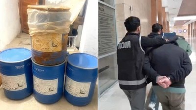 Antalya'da bir iş yerinde 177 kilo siyanür ele geçirildi