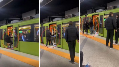 Metroda yaşlı yolcuya hakaret eden kişi dövülerek dışarı atıldı