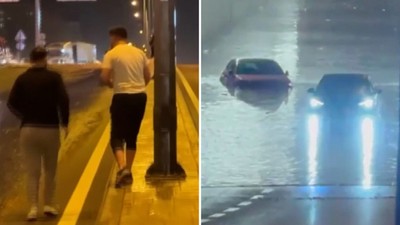 Vatandaşlar araçlarını alt geçitte bırakıp kaçtı
