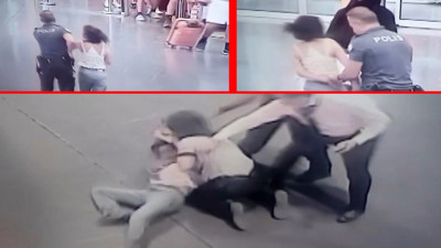 Valiz kavgası! Terminali ayağa kaldırdı