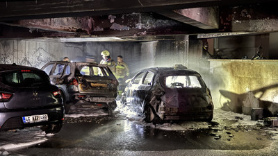 Otopark yangınında faciadan dönüldü