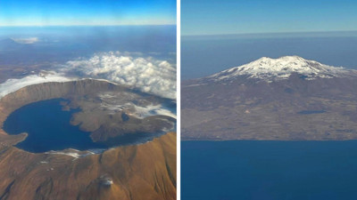 Astronotların bile dikkatini çeken ikinci büyük krater havadan görüntülendi