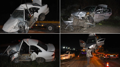 İki otomobil kafa kafaya çarpıştı: 8 yaralı