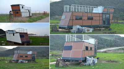 Milyonluk Tiny House'u traktöre bağlayıp çaldı