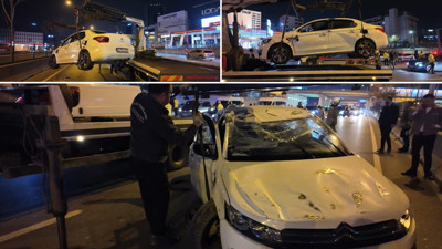 Önce makas sonra takla attı