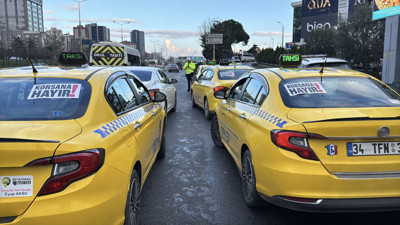 İstanbul'da taksicilerden korsan protestosu
