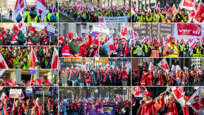 Almanya'da kamu çalışanları greve gitti