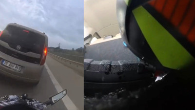 113 kilometre hızla çarptığı aracın camından içeri girdi