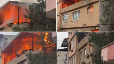 Yangın çıkan ev alev topuna döndü